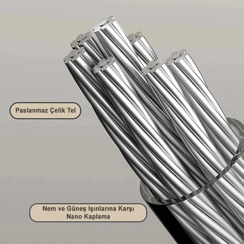 Uzatılabilir Geri Çekilebilir Çamaşır Kurutma Askısı Pratik Balkon Çamaşır İpi Paslanmaz Çelik Tel