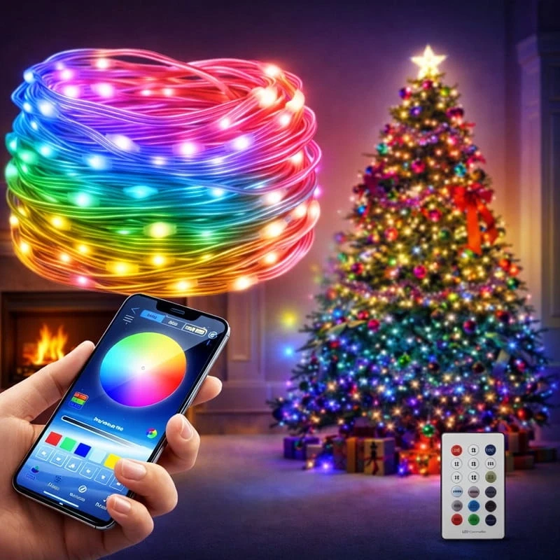 10 Metre Kumandalı Usb Led Işık Bluetooth Telefon Bağlantılı Çok Modlu Dekoratif Ortam Aydınlatması