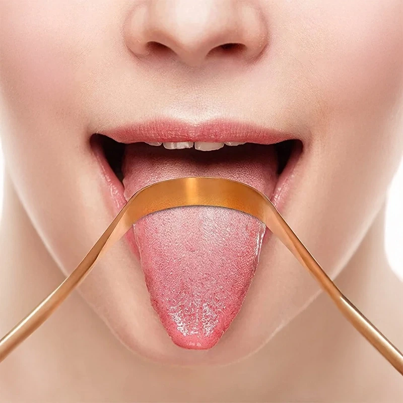 Bakır Dil Temizleme Aparatı Dil Sıyırıcı Dil Temizleyici Bakır Ağız Bakım Fırçası