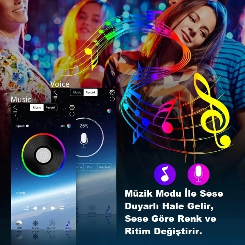 3 Metre Neon Led Işık Kumandalı Esnek Dekoratif Ortam ve Oda Aydınlatması