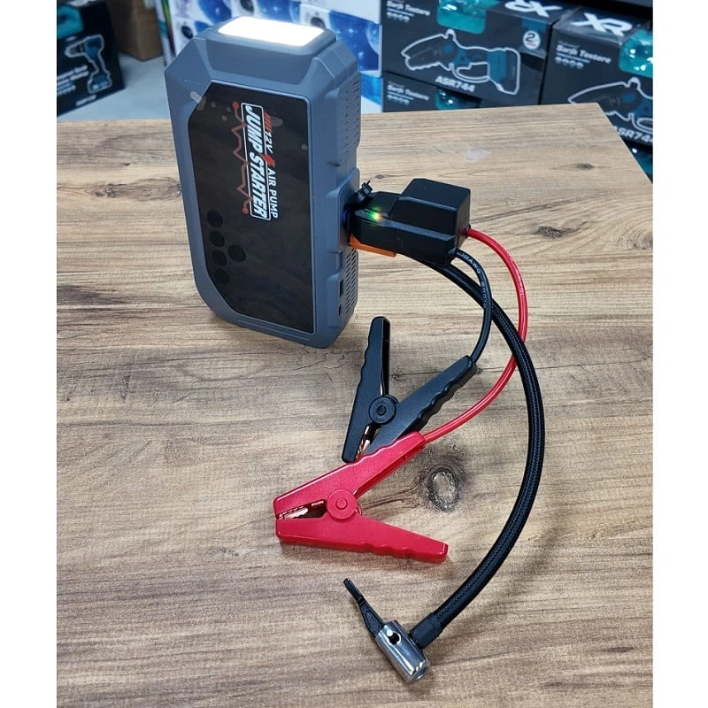 16.000 Mah Hava Kompresörlü Akü Takviye Cihazı Hızlı Şişirme El Feneri Akım Korumalı Taşınabilir Powerbank