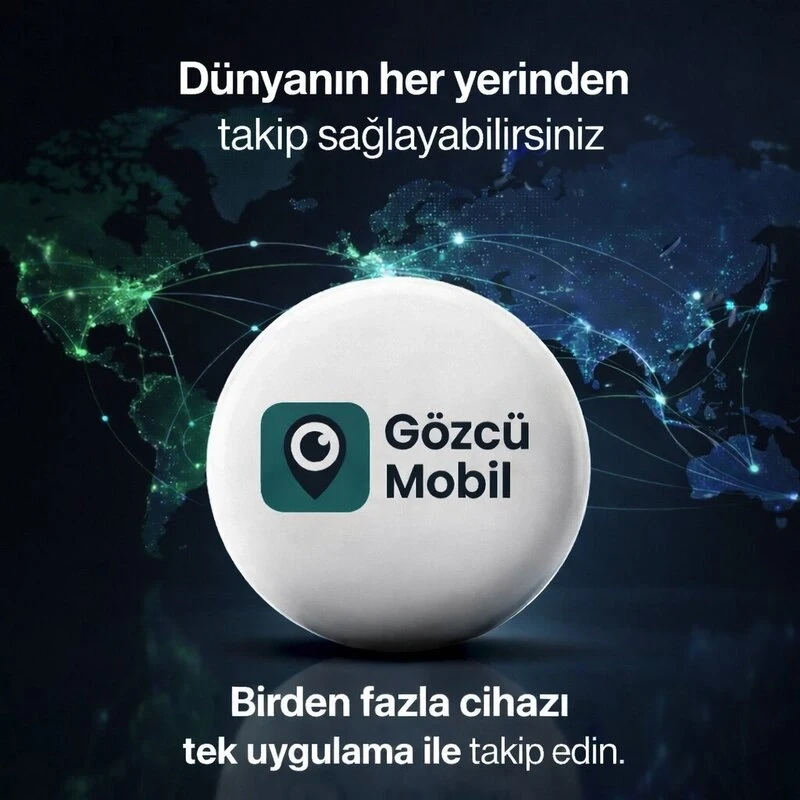 Gözcü Mini Android ve İos Uyumlu Takip Cihazı Geçmişe Dönük Konum Gps Araç Motor Çocuk Gizli
