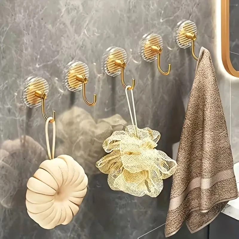 3 Adet Kristal Gold Güçlü Yapışkanlı Duvar Askısı Vida Gerektirmez Yüksek Ağırlığa Dayanıklı