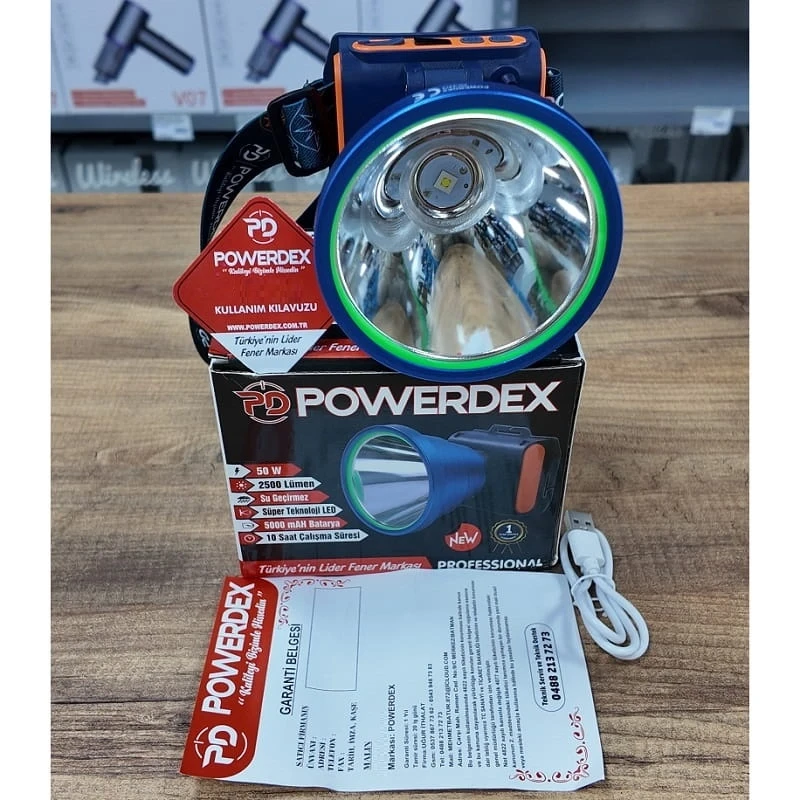 50W 2500 Lümen Nokta Led Aydınlatma Profesyonel Kafa Feneri 10 Saat Çalışma Süresi