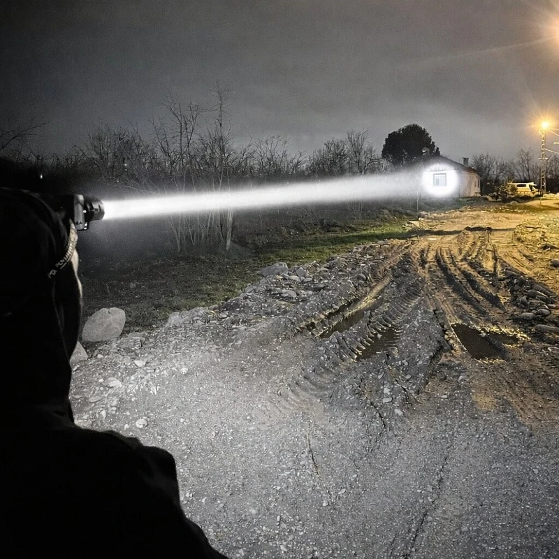 50W 3000 Lümen 6800mAH Batarya Zoomlu ve Sensörlü Dijital Ekran Kafa Lambası