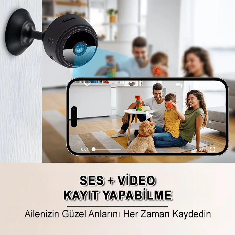 1080p Full HD Mini Wifi Kamera Gece Görüşlü Hareket Sensörlü Mini Kamera