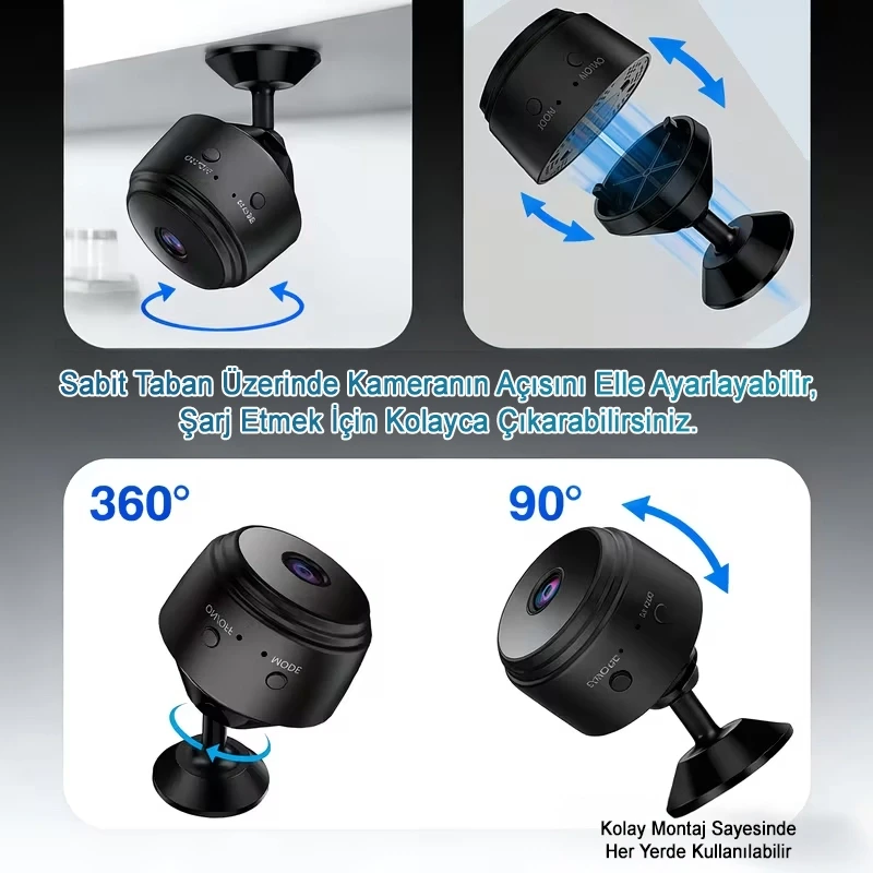 1080p Full HD Mini Wifi Kamera Gece Görüşlü Hareket Sensörlü Mini Kamera