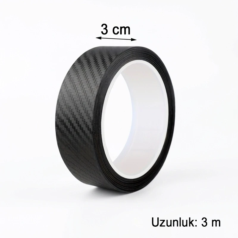 Karbon Desenli Eşik Koruma Bandı Tampon Çamurluk ve Bagaj Kapı Eşiği Koruyucu Şerit Bant 3 Metre x 5 cm