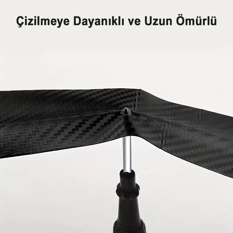 Karbon Desenli Eşik Koruma Bandı Tampon Çamurluk ve Bagaj Kapı Eşiği Koruyucu Şerit Bant 3 Metre x 5 cm