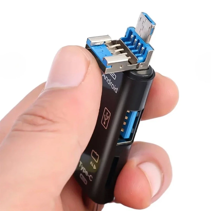5 In 1 Çok Fonksiyonlu USB 2.0 Micro Sd Kart Okuyucu Usb micro Usb type-C Otg Çevirici