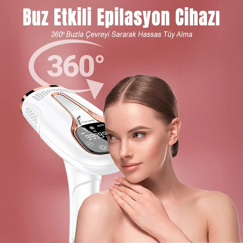 Ipl Buz Lazer Epilasyon 999.999 Atım Otomatik Manuel Dokunmatik Ekran Ağrısız Vücut Yüz Cihazı