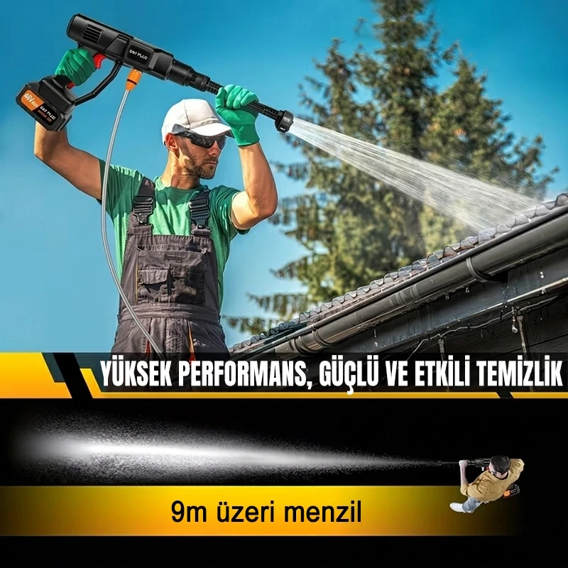 Leerfei 48V Çift Akülü Şarjlı ve Yüksek Basınçlı Oto Yıkama Makinesi