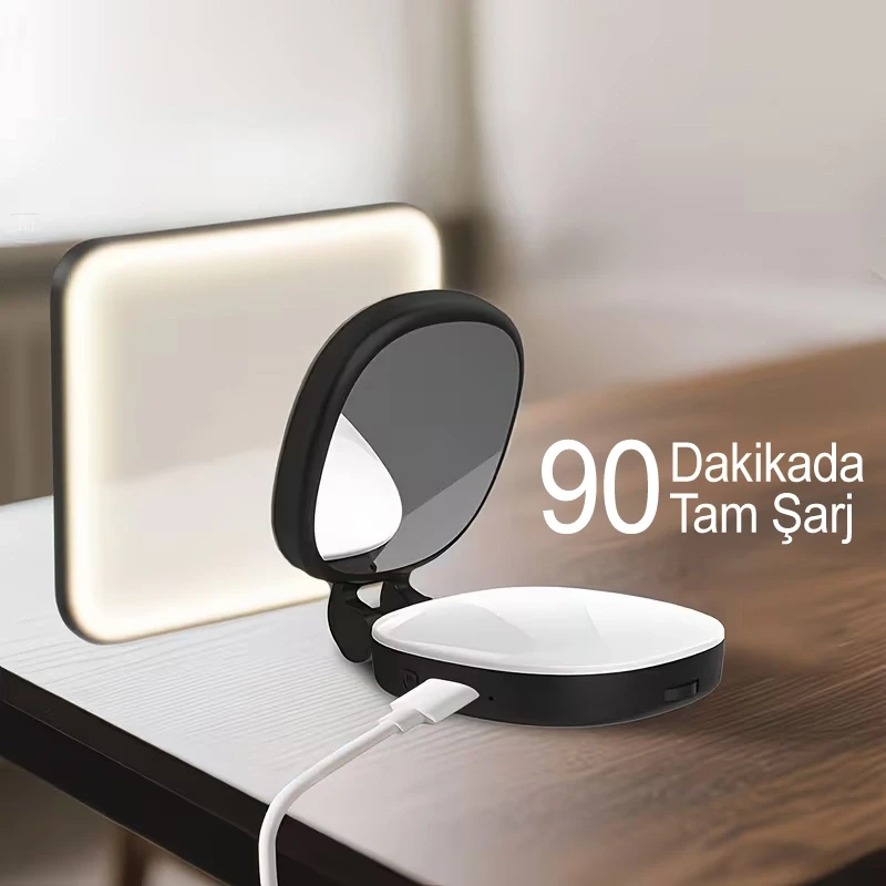 Manyetik LED Telefon Işığı Şarjlı Aynalı Selfie ve Video Çekim Dolgu Işığı 5 Renk Modlu Influencer Işığı