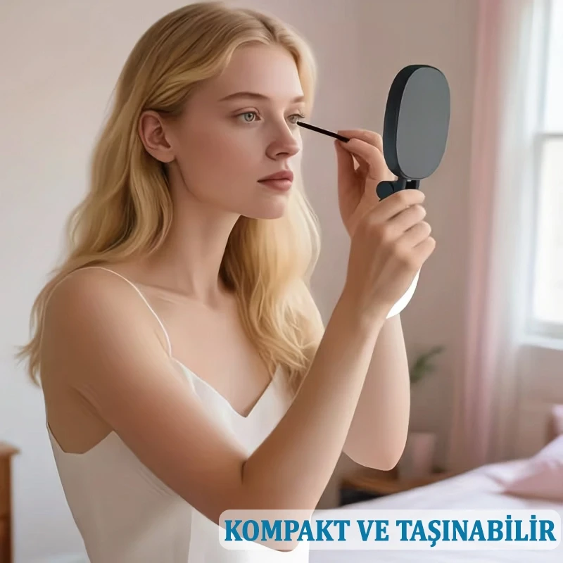 Manyetik LED Telefon Işığı Şarjlı Aynalı Selfie ve Video Çekim Dolgu Işığı 5 Renk Modlu Influencer Işığı