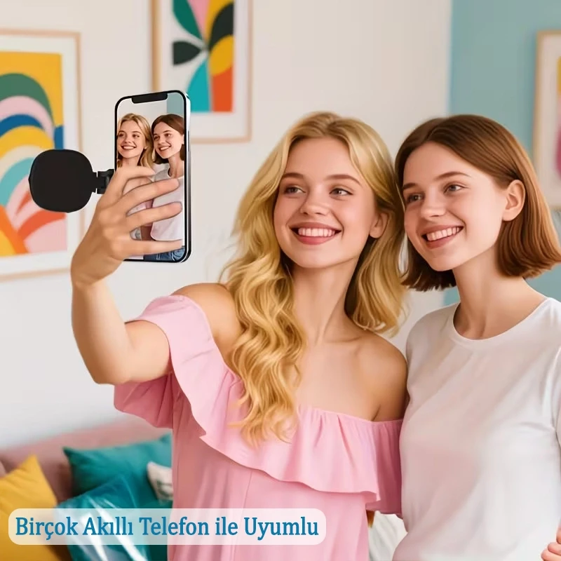 Manyetik LED Telefon Işığı Şarjlı Aynalı Selfie ve Video Çekim Dolgu Işığı 5 Renk Modlu Influencer Işığı