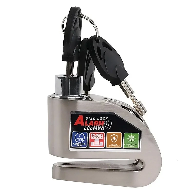 7 Mm 110 Desibel Profesyonel Motosiklet Alarmlı Disk Kilidi