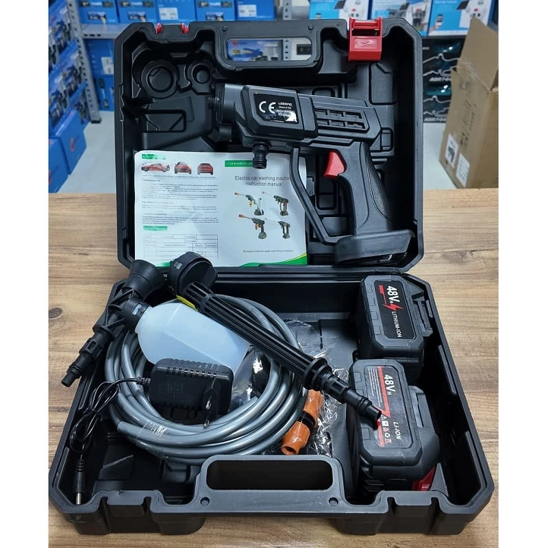 Leerfei 48V Çift Akülü Şarjlı ve Yüksek Basınçlı Oto Yıkama Makinesi