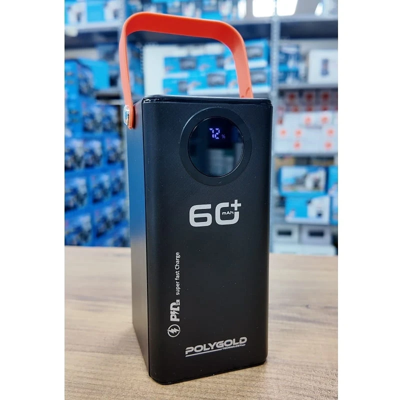 60.000 Mah Powerbank 4 Usb Micro Type-c Lıghtnıng Girişli El Fenerli Taşınabilir Şarj Aleti