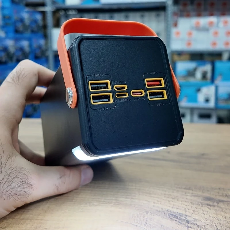 60.000 Mah Powerbank 4 Usb Micro Type-c Lıghtnıng Girişli El Fenerli Taşınabilir Şarj Aleti