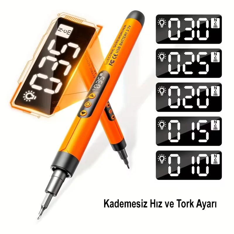 46 Parça Şarjlı Tornavida Seti Yüksek Torklu Sessiz Dayanıklı USB İle Şarj Edilebilir