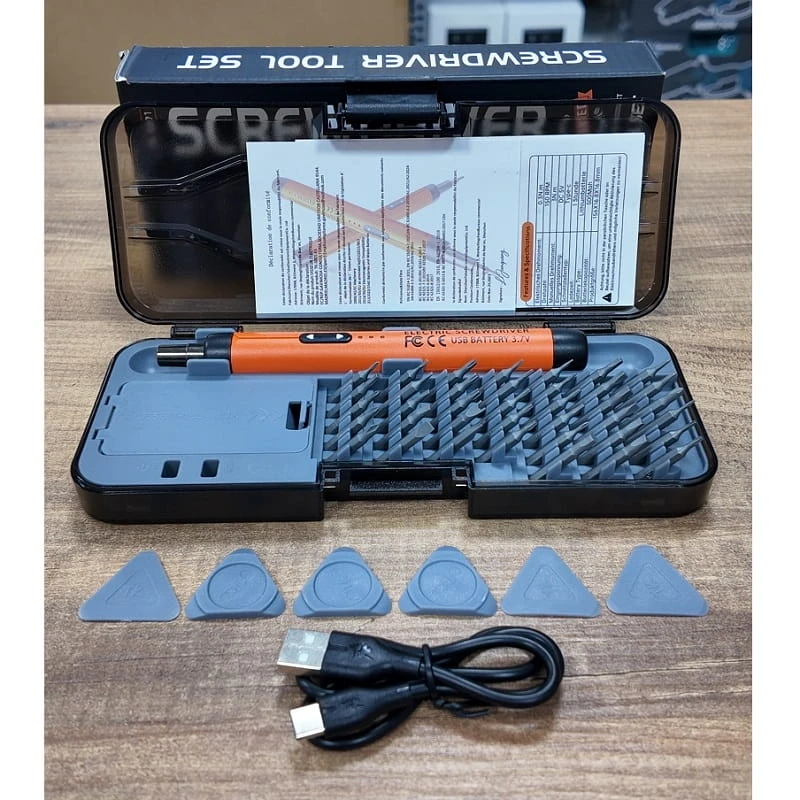 46 Parça Şarjlı Tornavida Seti Yüksek Torklu Sessiz Dayanıklı USB İle Şarj Edilebilir