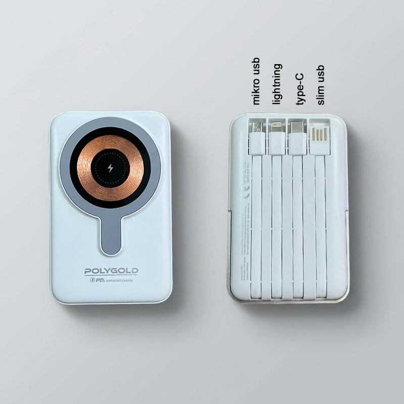 13.000 mAh Premium Temassız 22.5W PD Süper Hızlı Şarjlı Telefon Tutucu Özellikli Powerbank