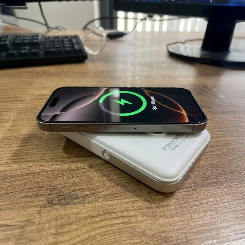 13.000 mAh Premium Temassız 22.5W PD Süper Hızlı Şarjlı Telefon Tutucu Özellikli Powerbank