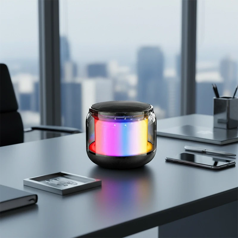Güçlü Baslı Mini Bluetooth Hoparlör 15 Saat Çalma Süresi RGB Renkli Ledli Parti Hoparlörü