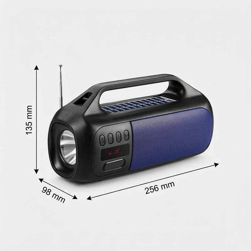 Concord Solar Güneş Enerjili FM Radyo Fenerli Bluetooth Hoparlör Ses Bombası Speaker