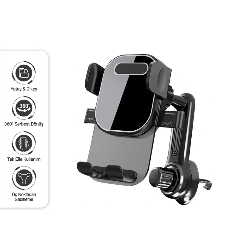 Klimaya Takılan Yeni Nesil Araç Telefon Tutucu 360 Derece Ayarlanabilir Ch-127
