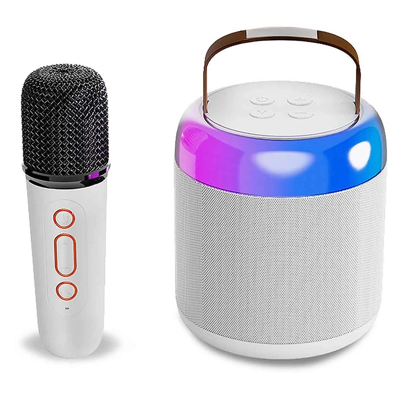 Concord Kablosuz Bluetooth Hoparlör Karaoke Mikrofon Farklı Ses Efektleri Rgb Ses Bombası Usb Sd FM Radyo