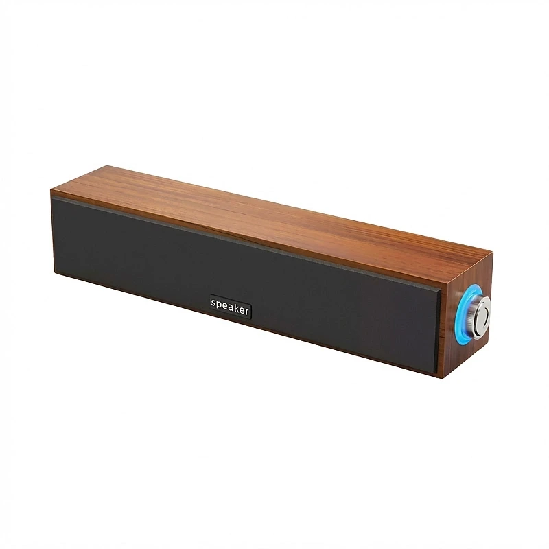 Ahşap Kasa Portatif Mini Ses Sistemi Bluetooth 5.2 USB TF Kart TV Bilgisayar Tablet Telefon Hoparlörü