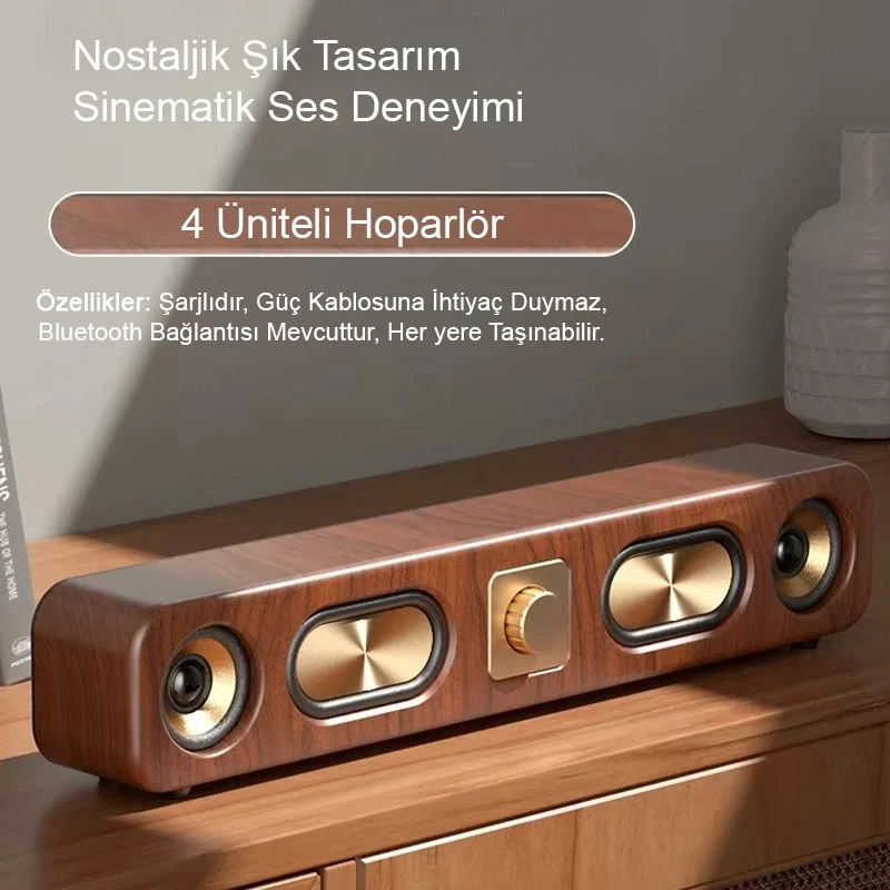 Premium Ultra HD Sound Portatif Mini Ses Sistemi Bluetooth 5.2 USB TF Kart TV Bilgisayar Tablet Telefon Hoparlörü