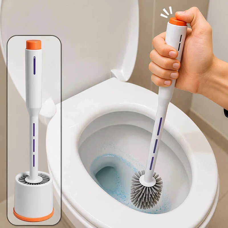Deterjan Hazneli Silikon Tuvalet Fırçası Yeni Nesil Klozet ve WC Temizlik Fırçası