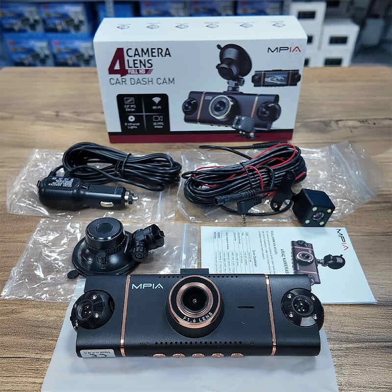 MPIA Premium 1080P Full Hd 4 Kameralı Wifi Özellikli Telefondan İzleme Arka Park Kamerası Sensörlü Lcd Ekranlı Araç Kamerası