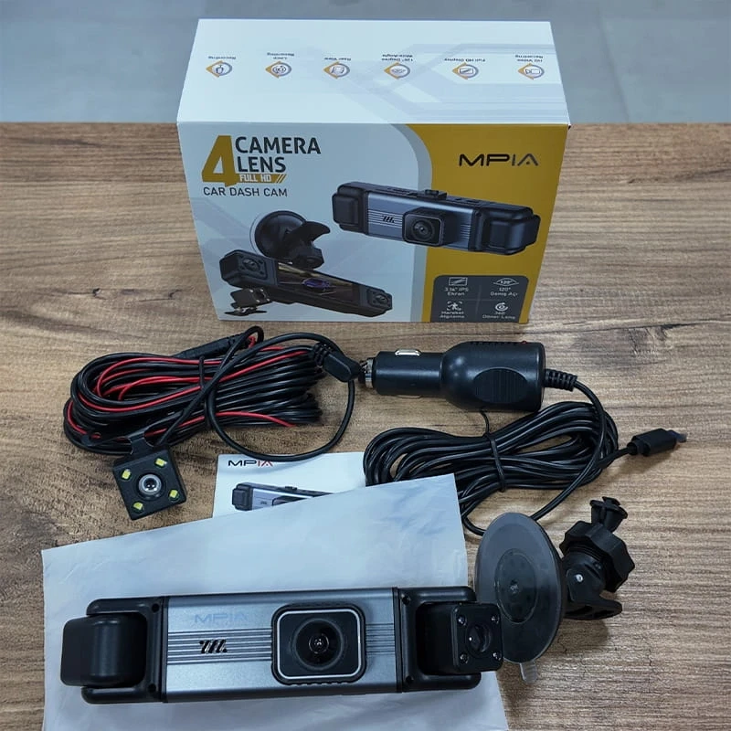 MPIA 1080P Full Hd 4 Kameralı Telefondan İzleme Arka Park Kamerası Sensörlü Lcd Ekranlı Araç Kamerası