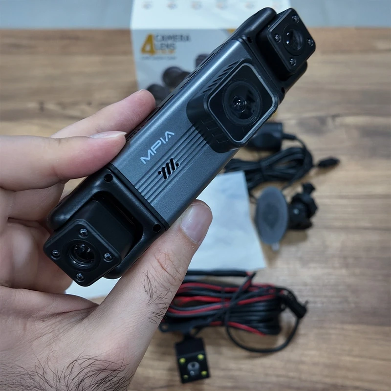 MPIA 1080P Full Hd 4 Kameralı Telefondan İzleme Arka Park Kamerası Sensörlü Lcd Ekranlı Araç Kamerası