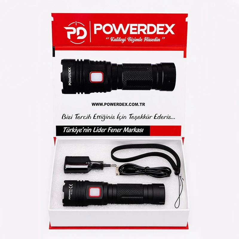 20W 1200 Lümen Profesyonel El Feneri 6000 Mah Metal Gövde Kompakt Tasarım