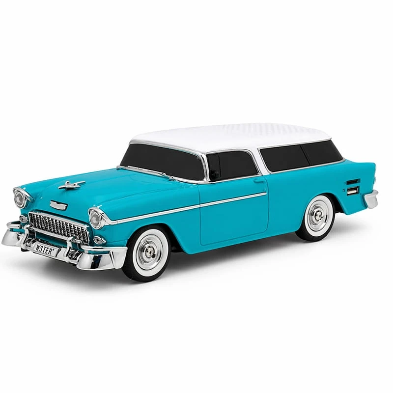 1955 Model Klasik Araba Bluetooth Hoparlör Speaker 10 Watt Fm Radyo Sd Kart USB Turkuaz