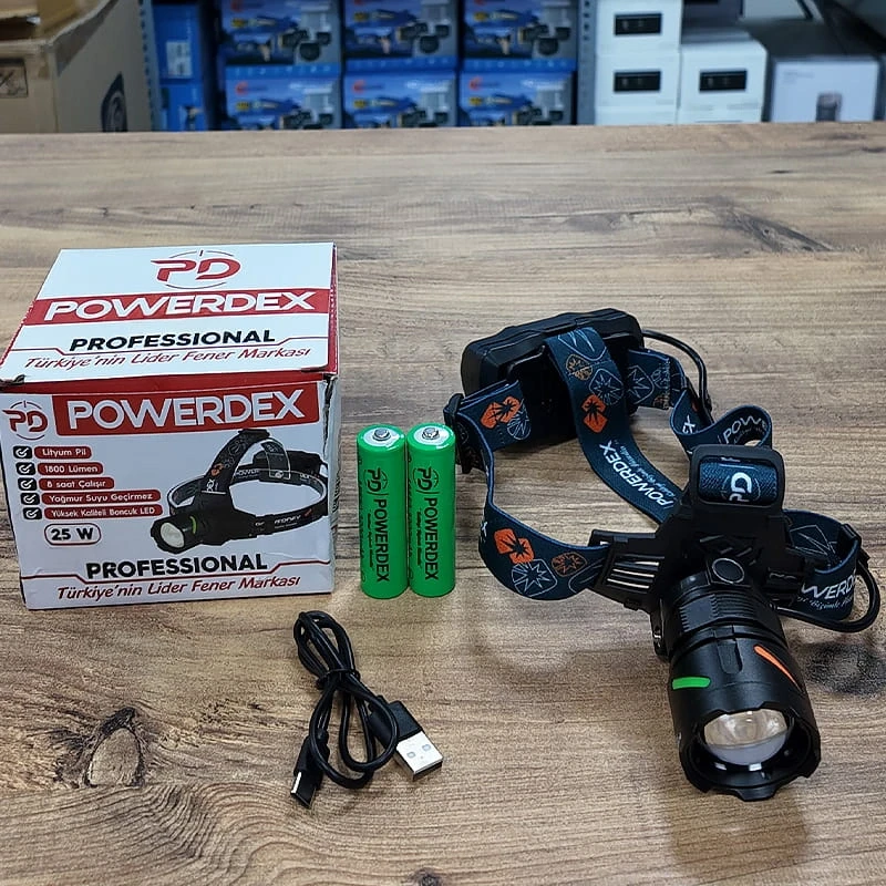 1800 Lümen Şarj Edilebilir Pilli 25w Zoomlu Profesyonel Kafa Lambası