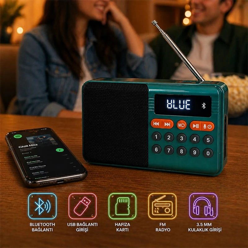 Taşınabilir Nostalji Bluetooth Radyo Usb Tf Aux Bt Retro Bluetooth Hoparlör YSF-006BT