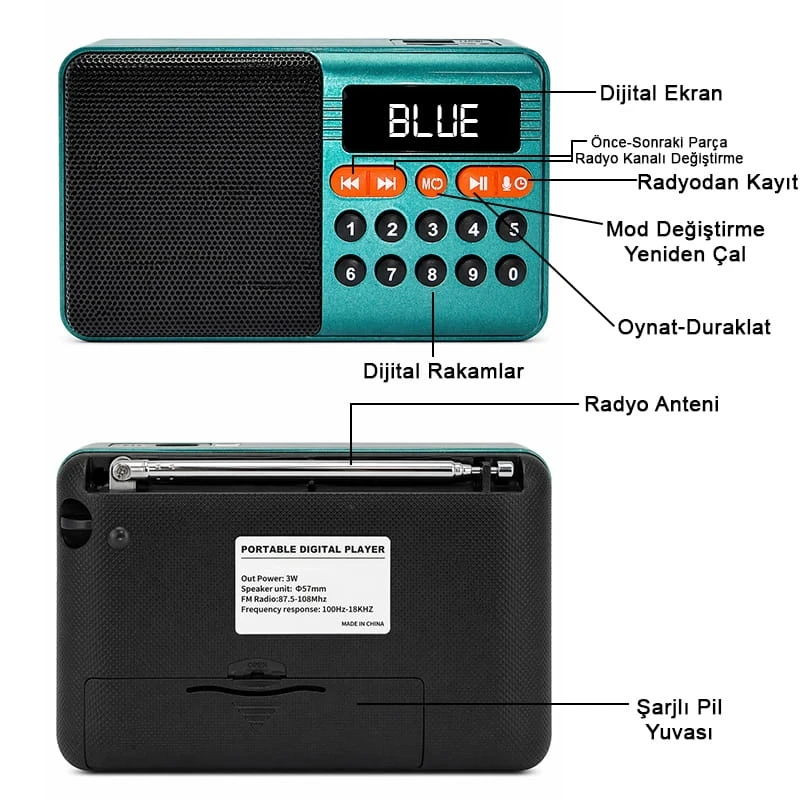 Taşınabilir Nostalji Bluetooth Radyo Usb Tf Aux Bt Retro Bluetooth Hoparlör YSF-006BT