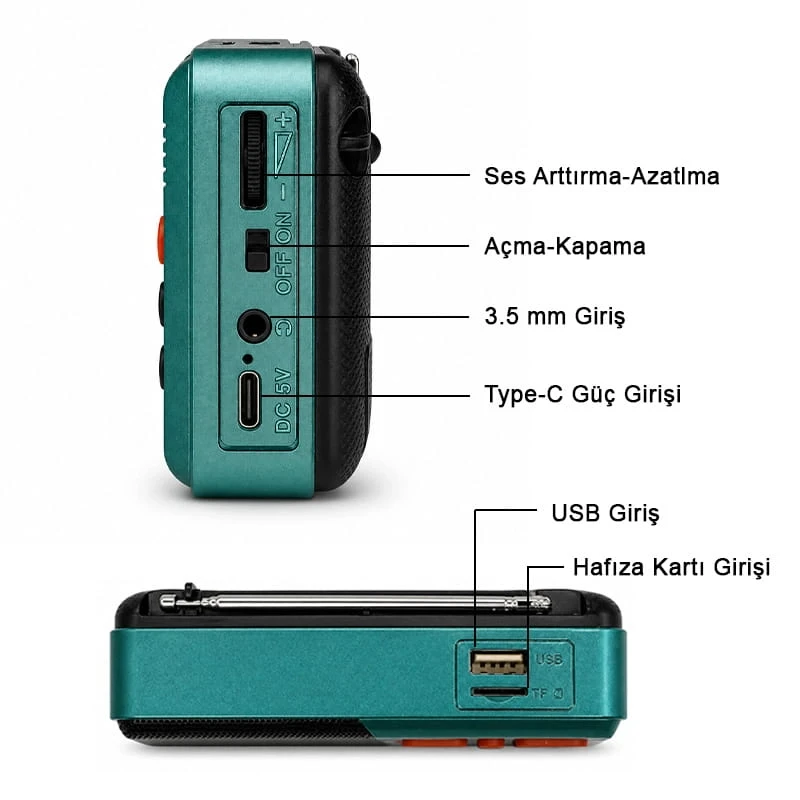 Taşınabilir Nostalji Bluetooth Radyo Usb Tf Aux Bt Retro Bluetooth Hoparlör YSF-006BT