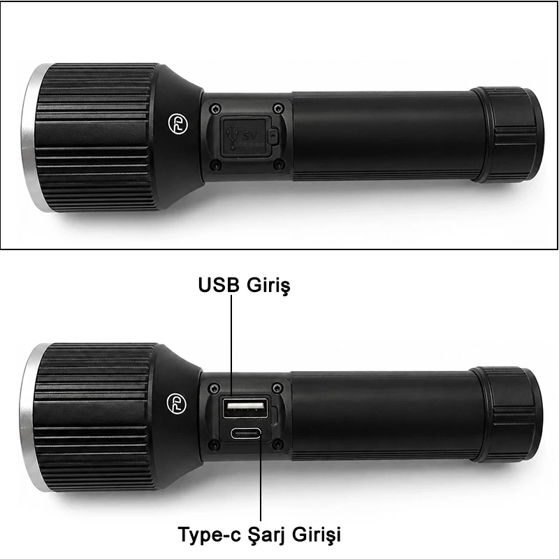 2400 Lümen 30W Profesyonel Zoomlu El Feneri Uzun Menzilli TFK Feneri