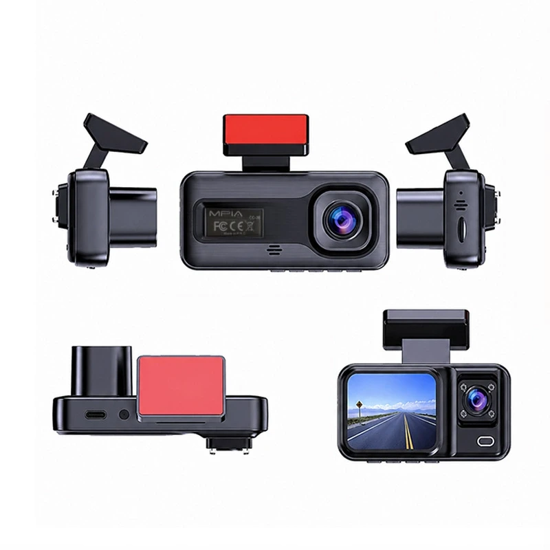 MPIA 1080P Full Hd 3 Kameralı Wifi Özellikli Telefondan İzleme Arka Park Kamerası Sensörlü Lcd Ekranlı Araç Kamerası