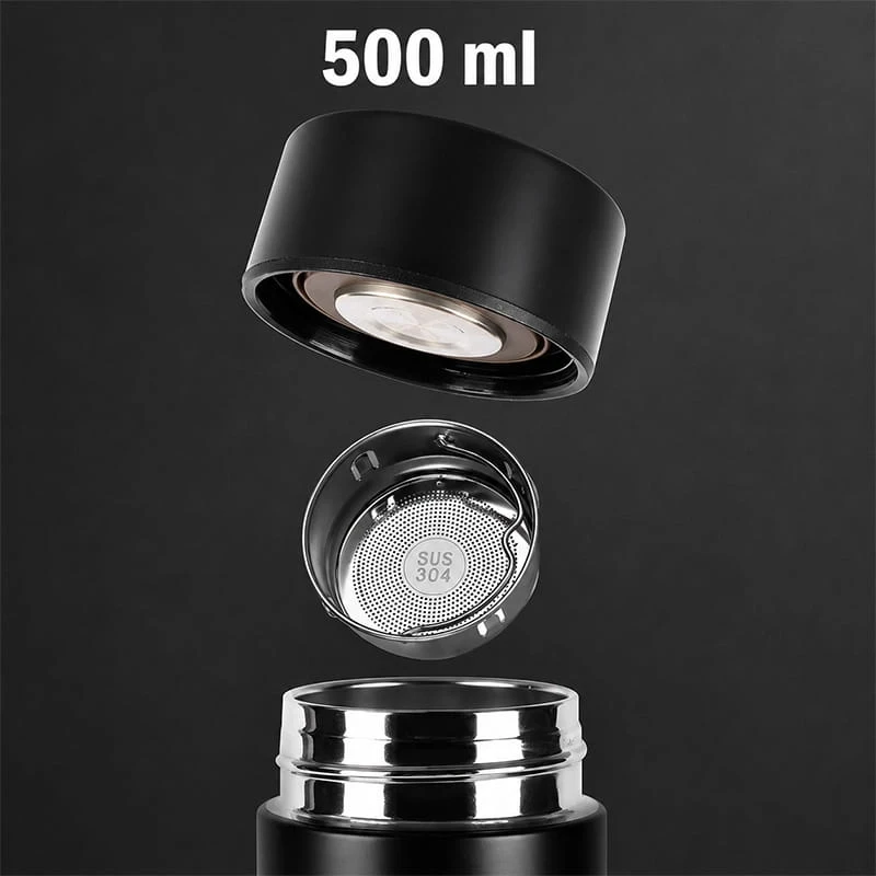 Siyah Dijital Sıcaklık Göstergeli Termos 500 ml