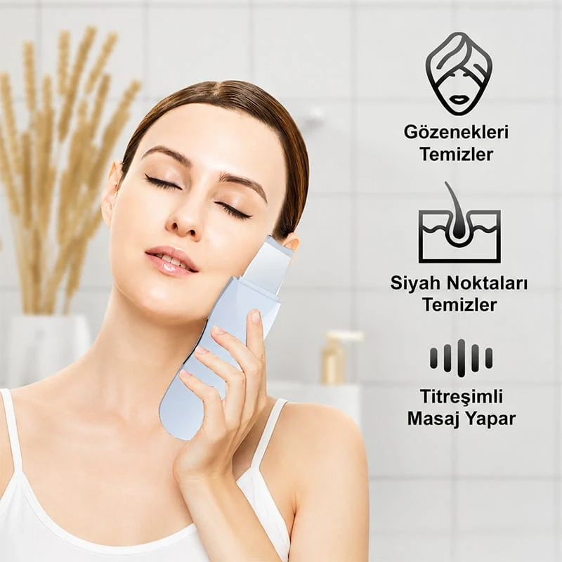 Ultrasonic Spatula Yüz Siyah Nokta Temizleme Cihazı Şarjlı Cilt Temizleyici