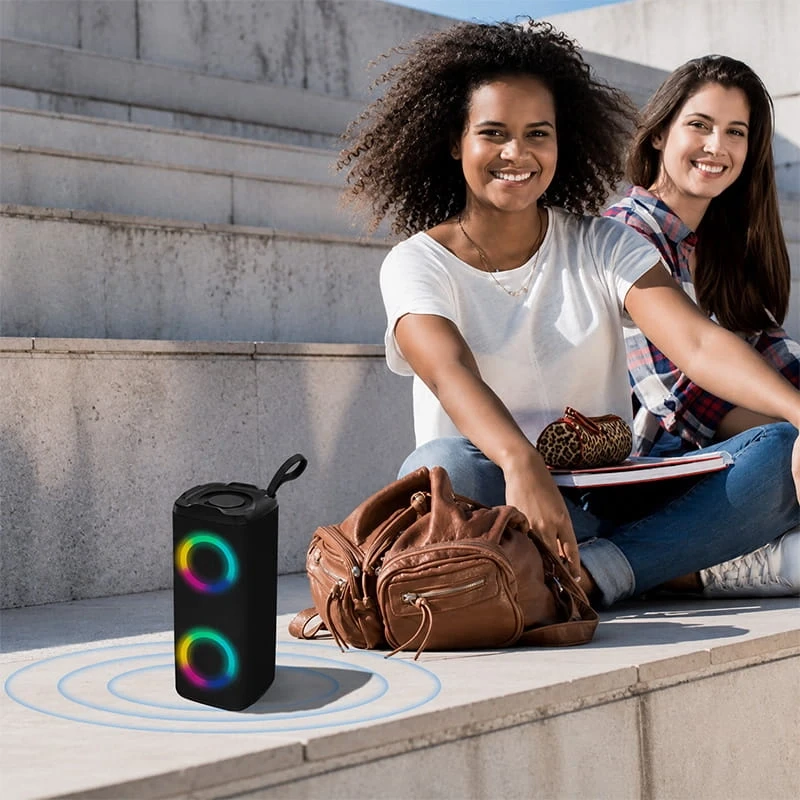 Extra Bass Rgb Led Işıklı Fm Radyolu Kablosuz Bluetooth Hoparlör Dik Duruş Özellikli