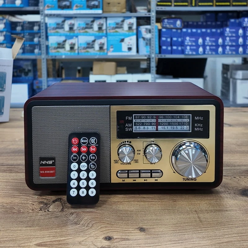 Retro Ahşap Bluetooth Hoparlör Radyo Profesyonel Stereo Ses TWS Mp3 Çalar FM USB TF Aux Girişlli