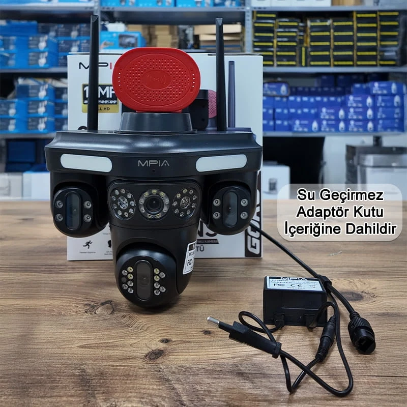 MPIA GORO Premium Wifi Özellikli 16MP 4 Kameralı 5 Görüntülü 3 PTZ li Renkli Gece Görüşlü Güvenlik Kamerası